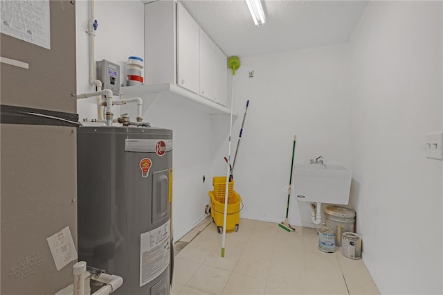 utility room featuring water heater