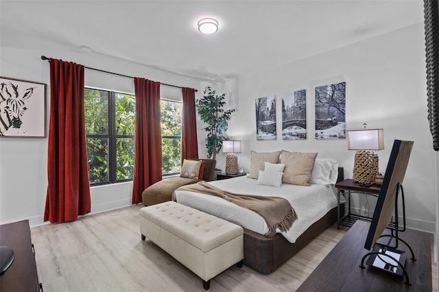 bedroom featuring light hardwood / wood-style floors