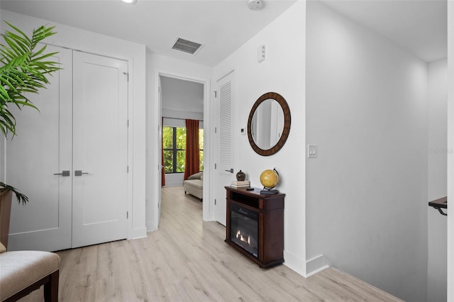 interior space with light hardwood / wood-style flooring