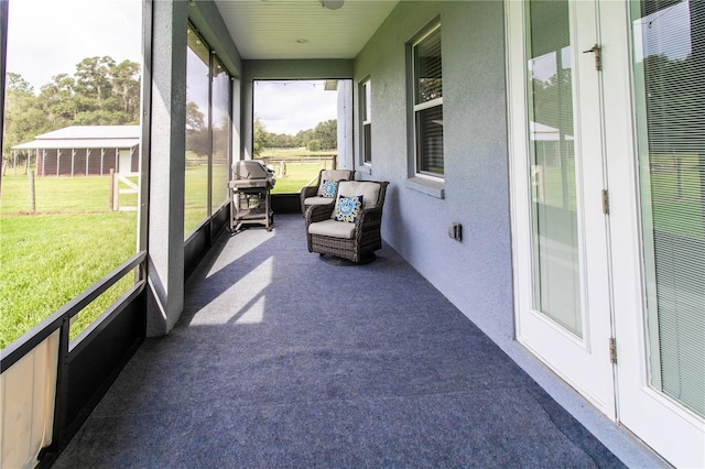 view of sunroom