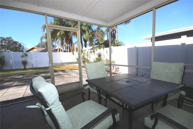 view of sunroom