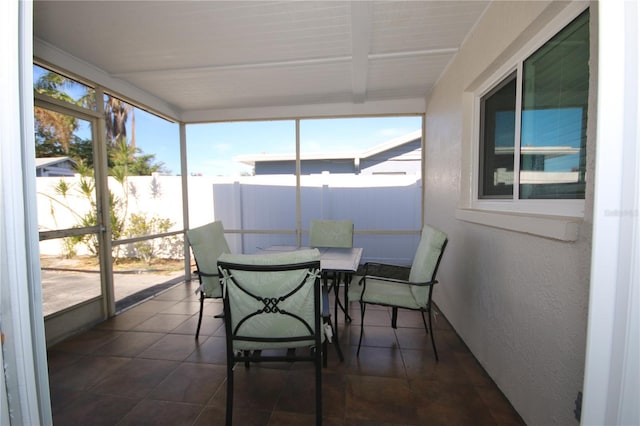 view of sunroom