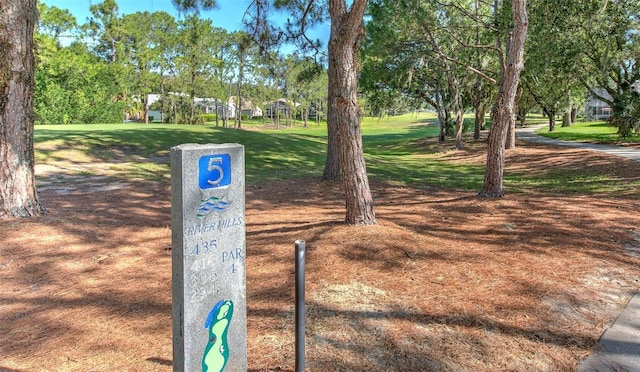 view of home's community featuring a lawn