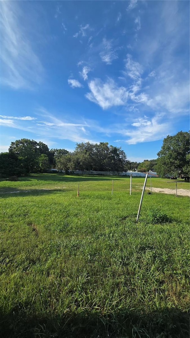 view of yard with a rural view