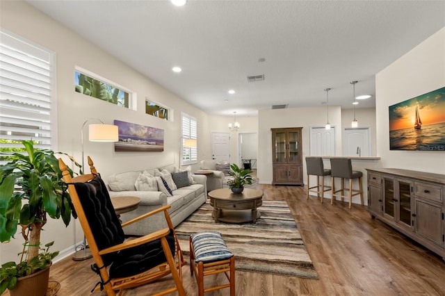 living room featuring hardwood / wood-style flooring