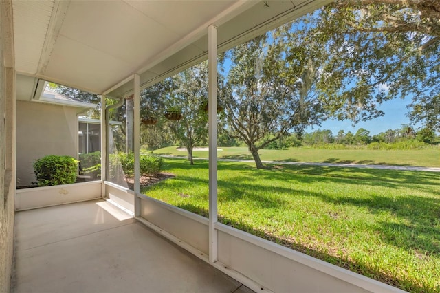 view of unfurnished sunroom