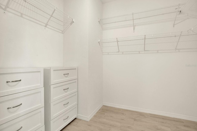 walk in closet featuring light wood-type flooring