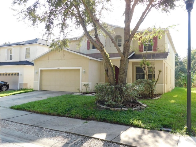 view of front of property with a front lawn