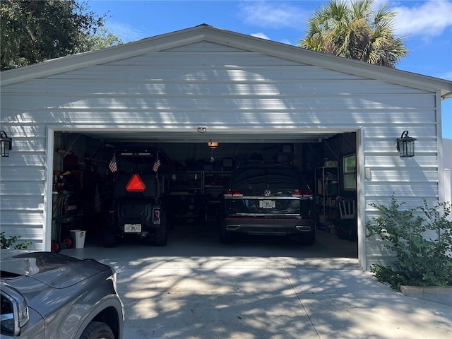 view of garage