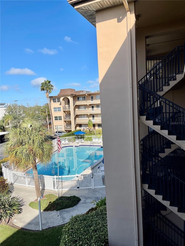 view of pool featuring a patio