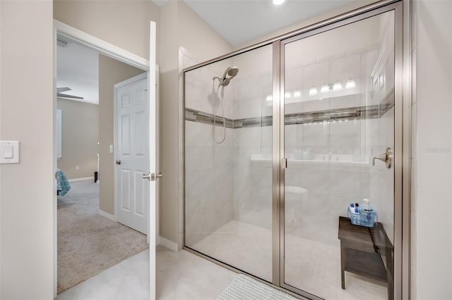 bathroom featuring an enclosed shower