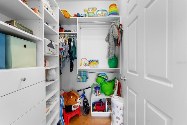 spacious closet with wood-type flooring