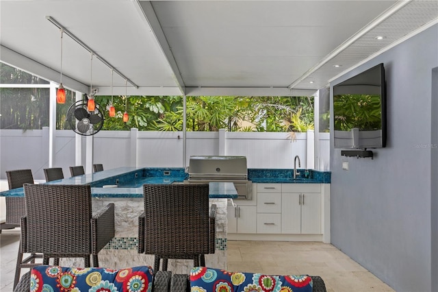 45 Adalia Ave, Tampa, FL 33606 - view of patio featuring area for grilling, an outdoor kitchen, and fence