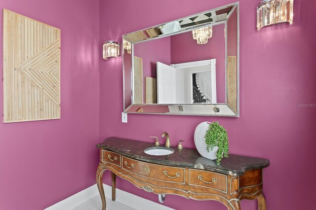 45 Adalia Ave, Tampa, FL 33606 - bathroom featuring vanity and baseboards