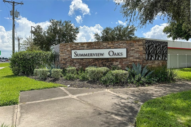 view of community sign