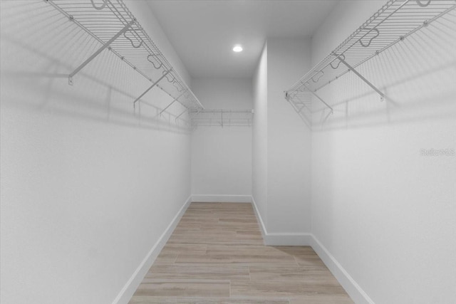 spacious closet with light wood-type flooring