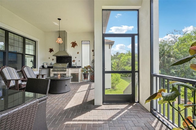 view of sunroom