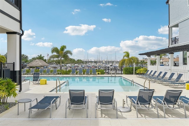 view of pool with a patio area