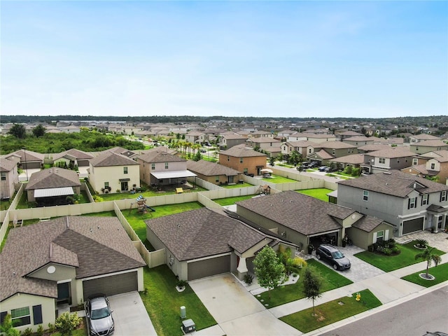 bird's eye view with a residential view