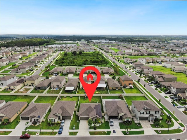 bird's eye view with a residential view