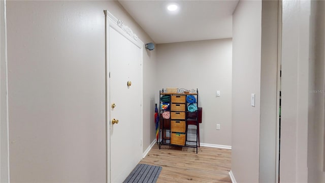 hall featuring light wood-type flooring