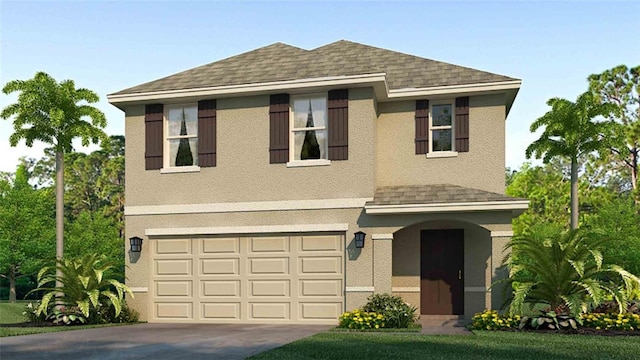 view of front of home featuring a garage