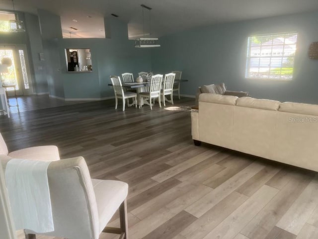 living room featuring hardwood / wood-style flooring