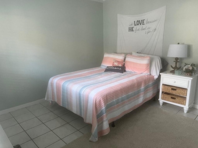 bedroom with tile patterned flooring