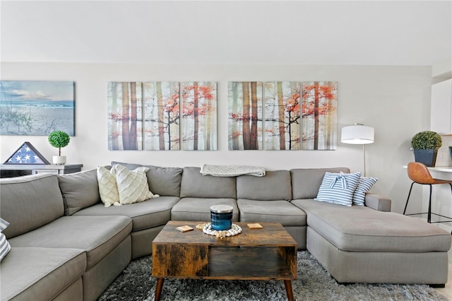 living room featuring carpet floors