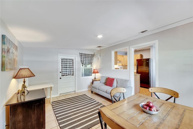 view of tiled living room