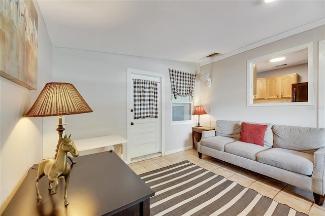 view of tiled living room