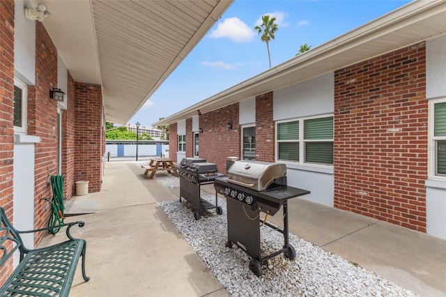 view of patio featuring grilling area