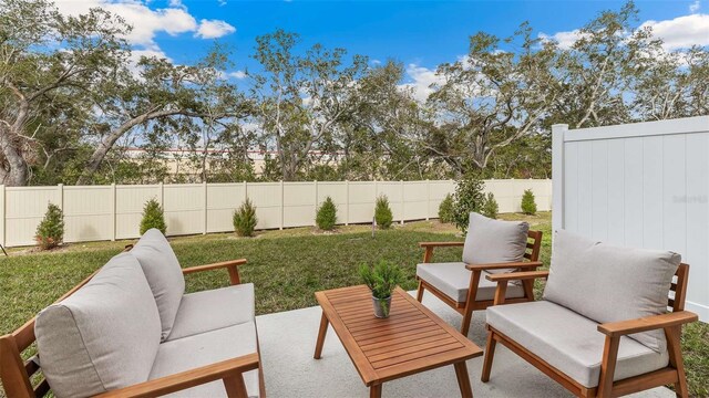 view of patio / terrace with an outdoor living space