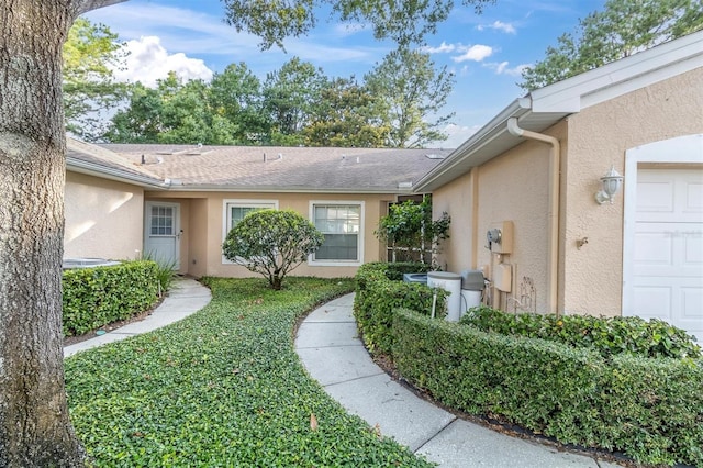 entrance to property with a garage