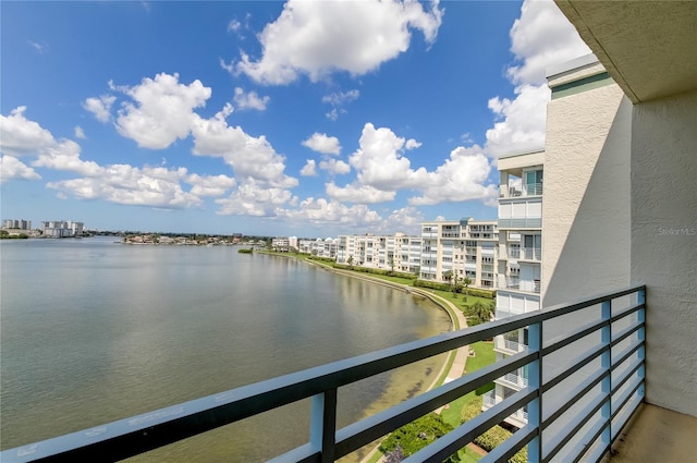 balcony with a water view