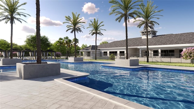 view of pool with a gazebo and a patio area