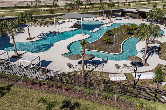 view of pool with a patio