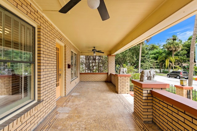 view of patio / terrace with ceiling fan