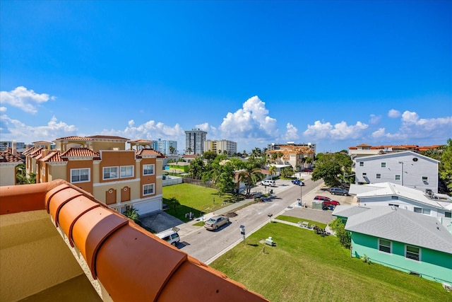 aerial view featuring a city view