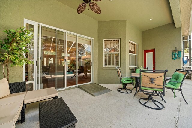 view of patio / terrace with ceiling fan