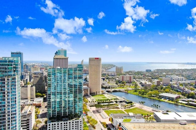 view of city featuring a water view