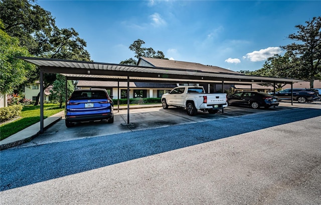 view of parking featuring a carport