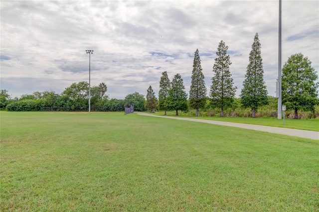 view of property's community featuring a yard