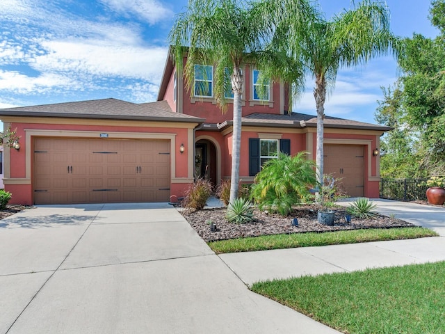 view of front of home with a garage