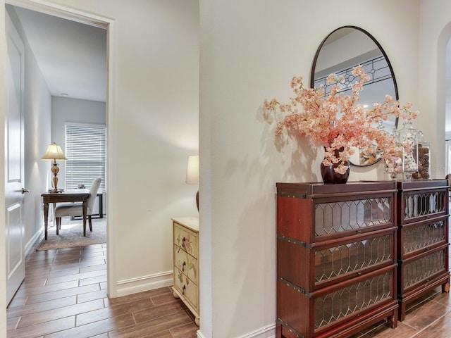 hallway featuring hardwood / wood-style floors