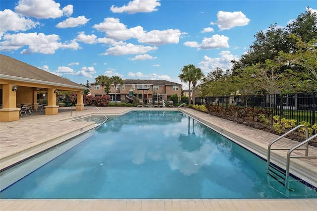 view of pool featuring a patio area