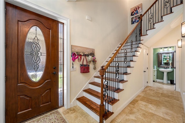 entrance foyer with sink