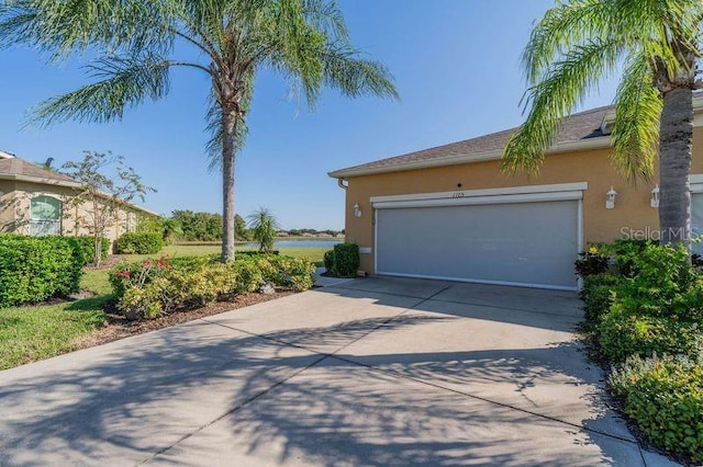 view of property exterior with a garage