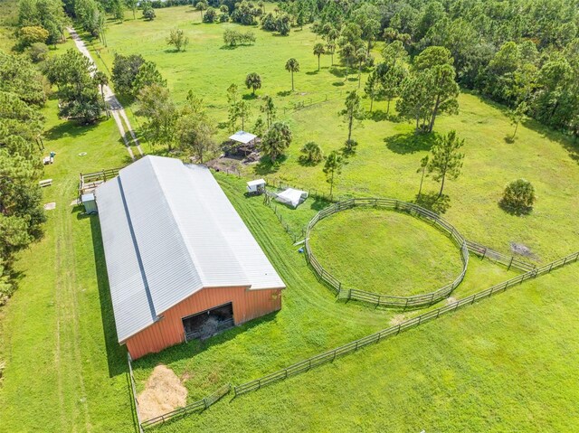 aerial view featuring a rural view