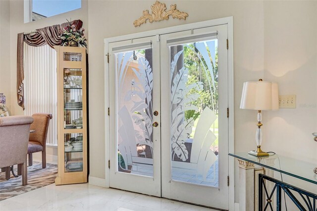 doorway featuring french doors